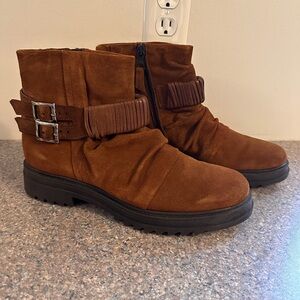 Miz Mooz Fanley suede zippered buckled ankle boots size  EU 41